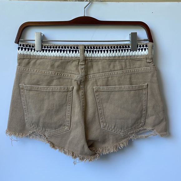 PS Erin Wasson Tan Woven Denim Cut Off Jeans Shorts Size 26 - Picture 5 of 5